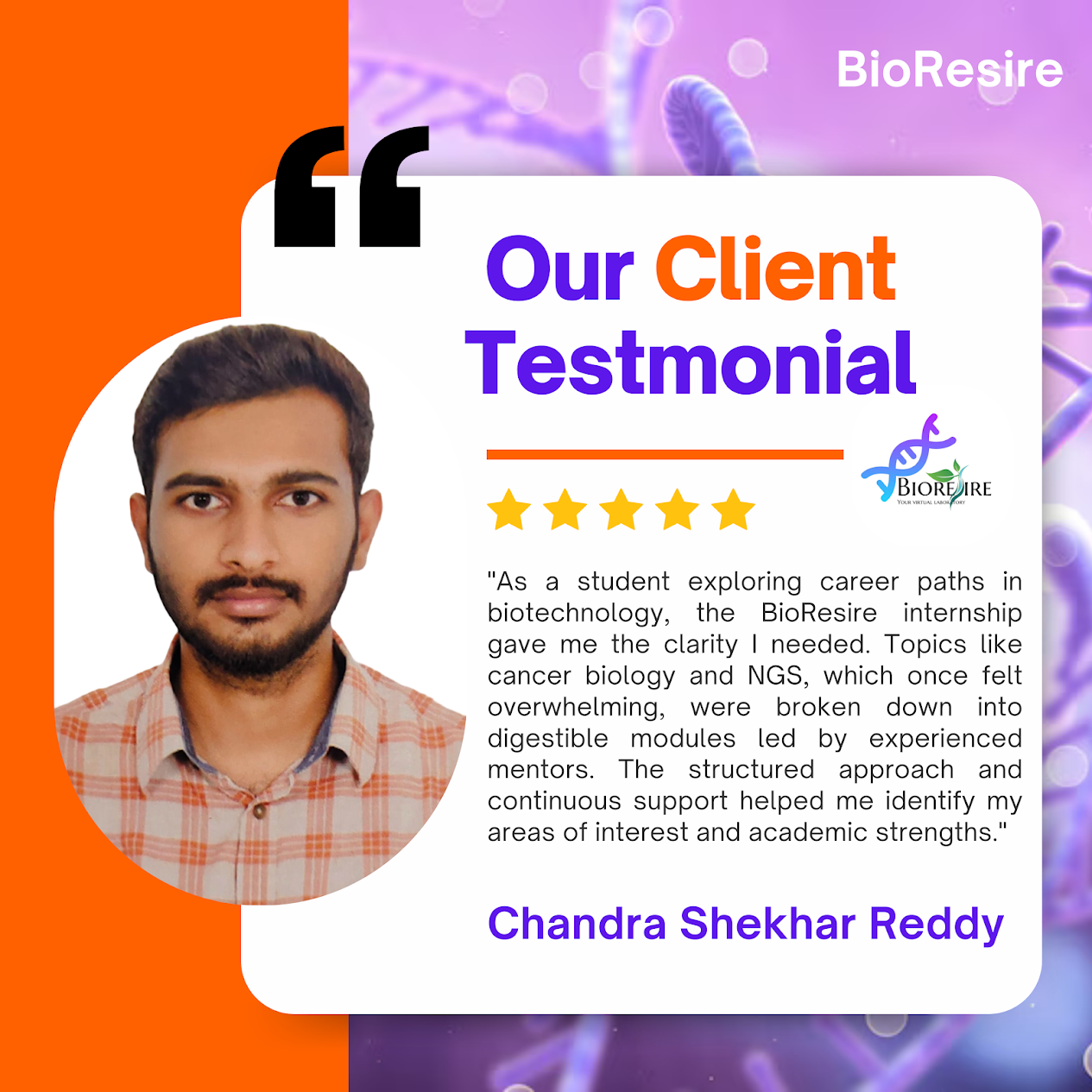 BioResire student testmonial