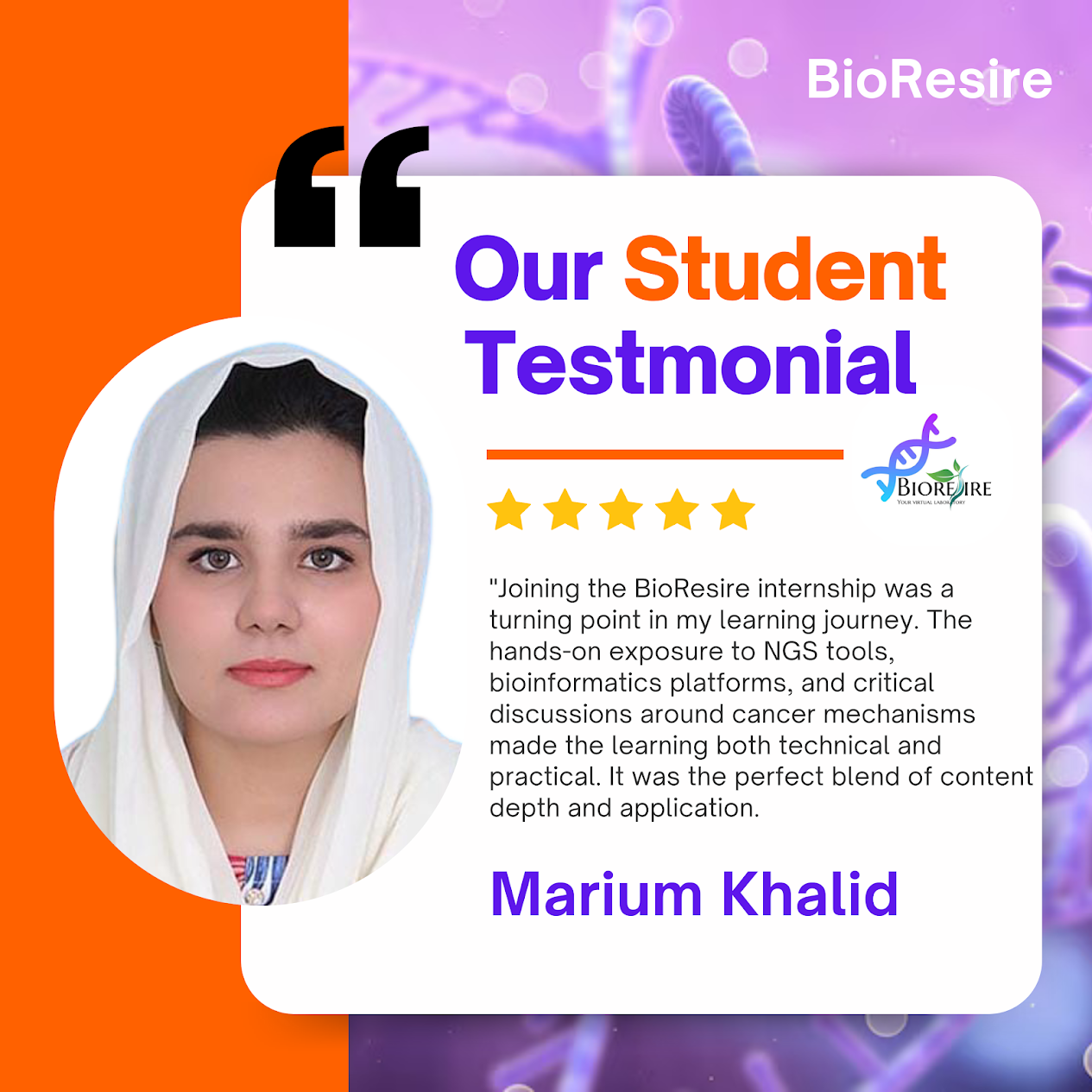 BioResire student testmonial11
