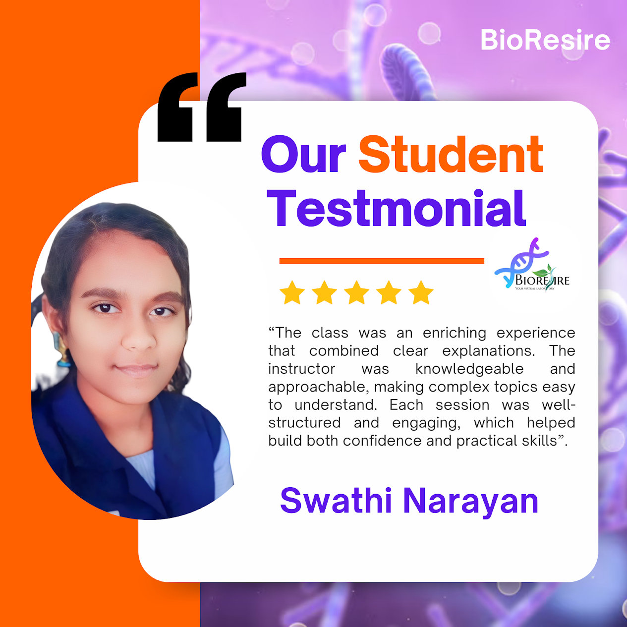 BioResire student testmonial14