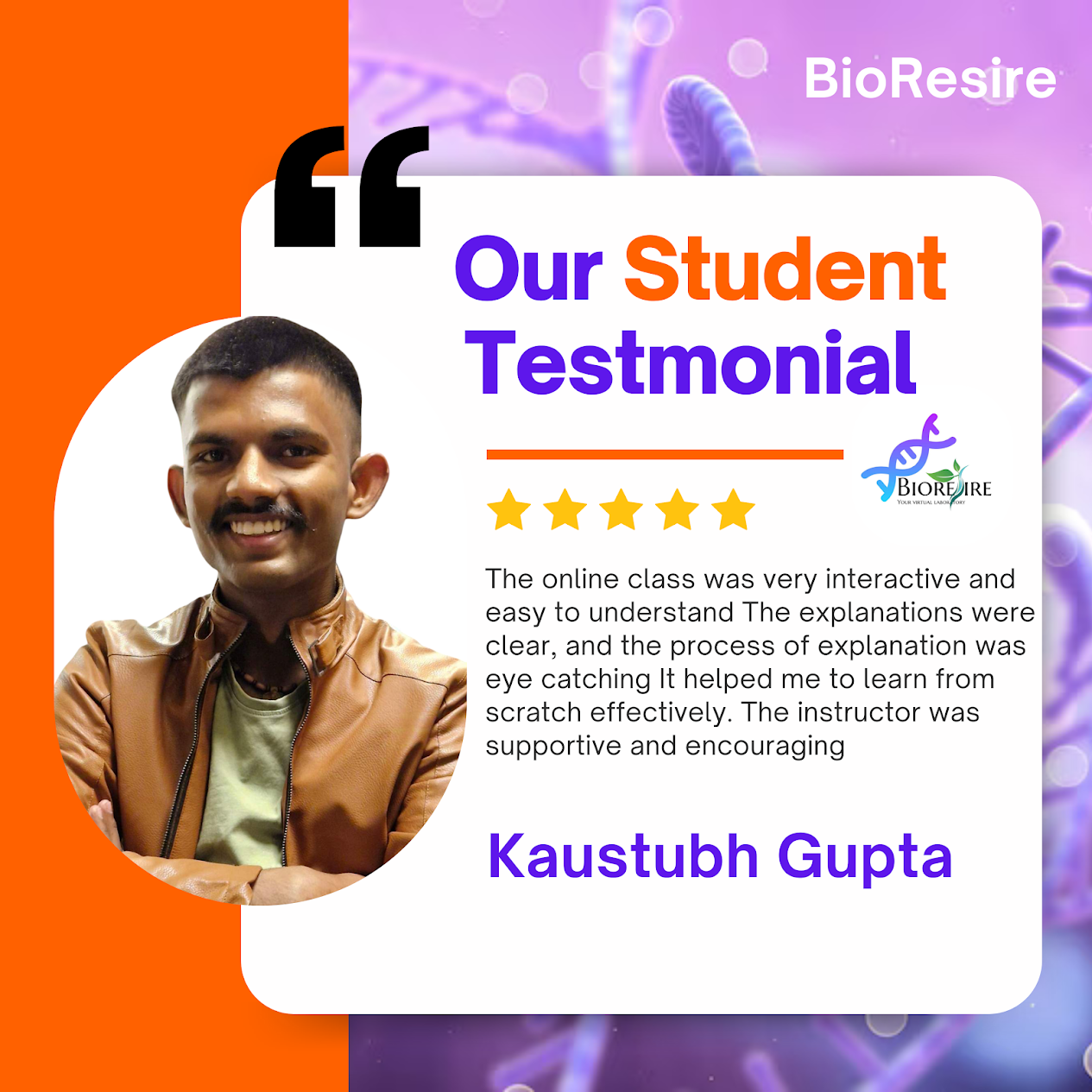 BioResire student testmonial3