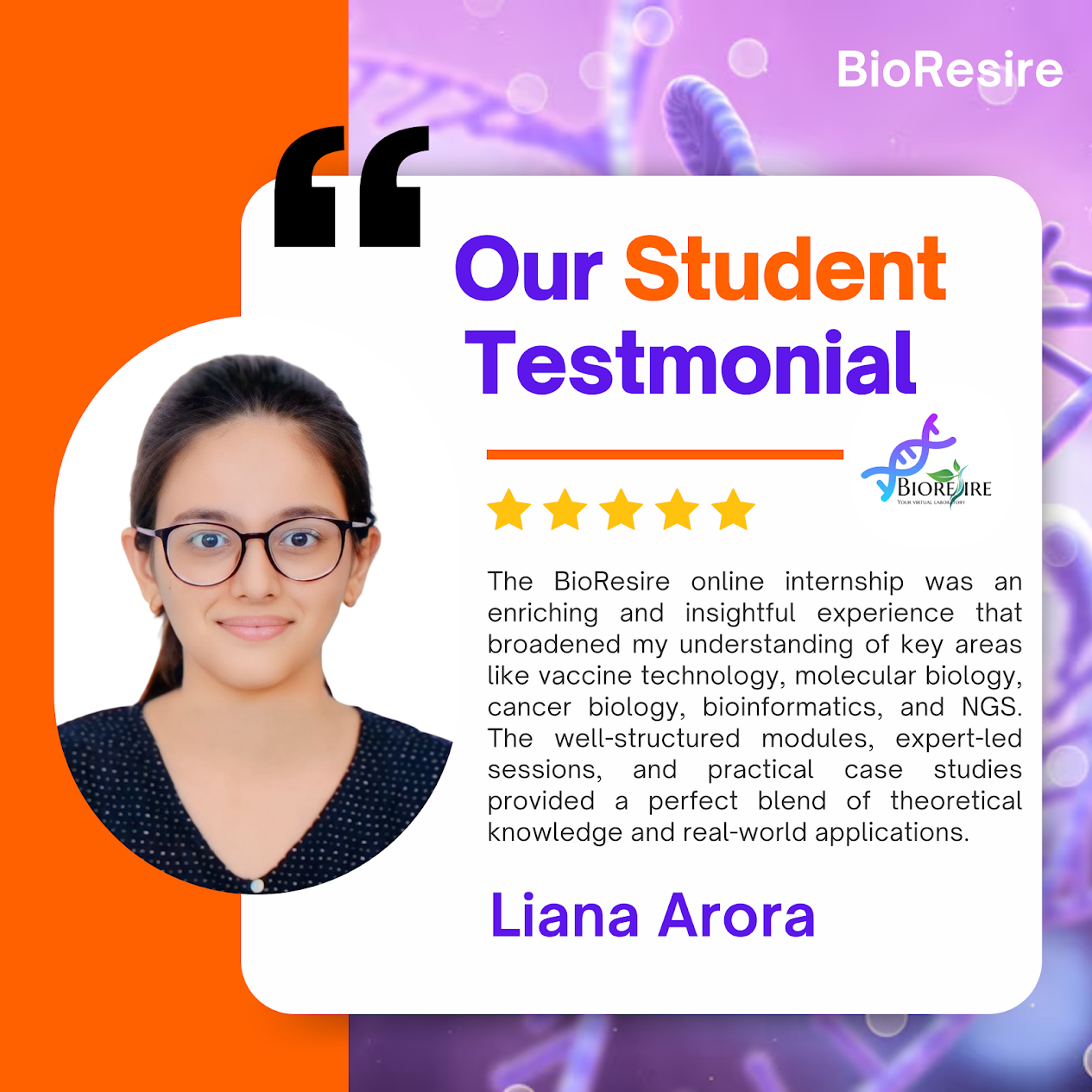 BioResire student testmonial4