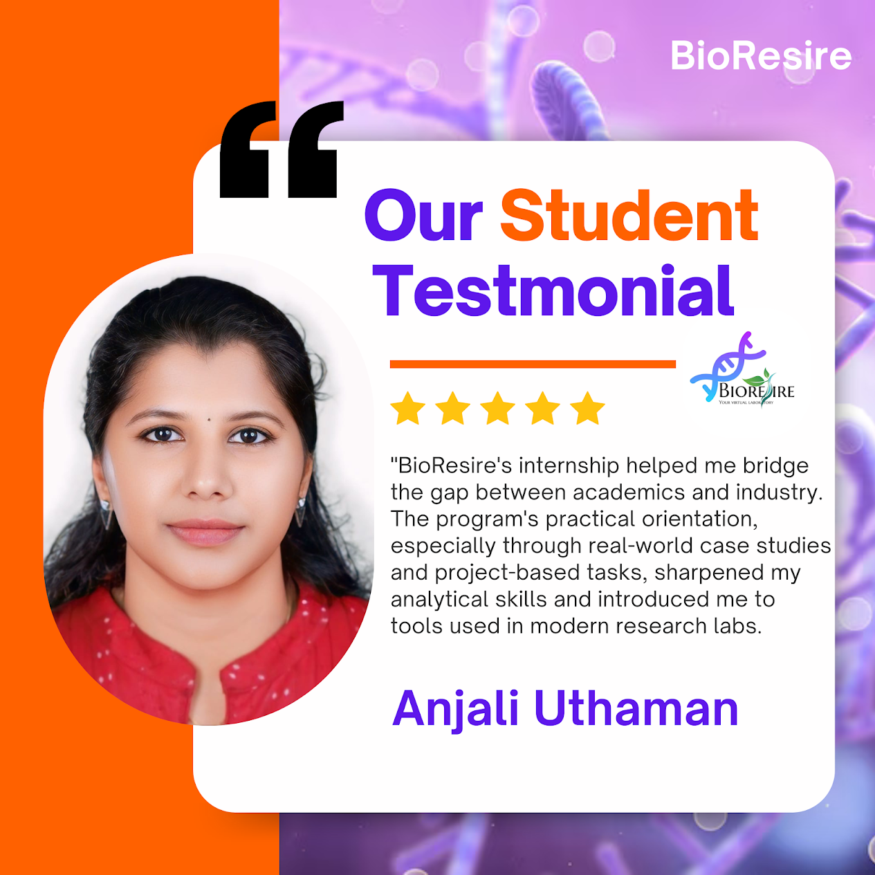 BioResire student testmonial5