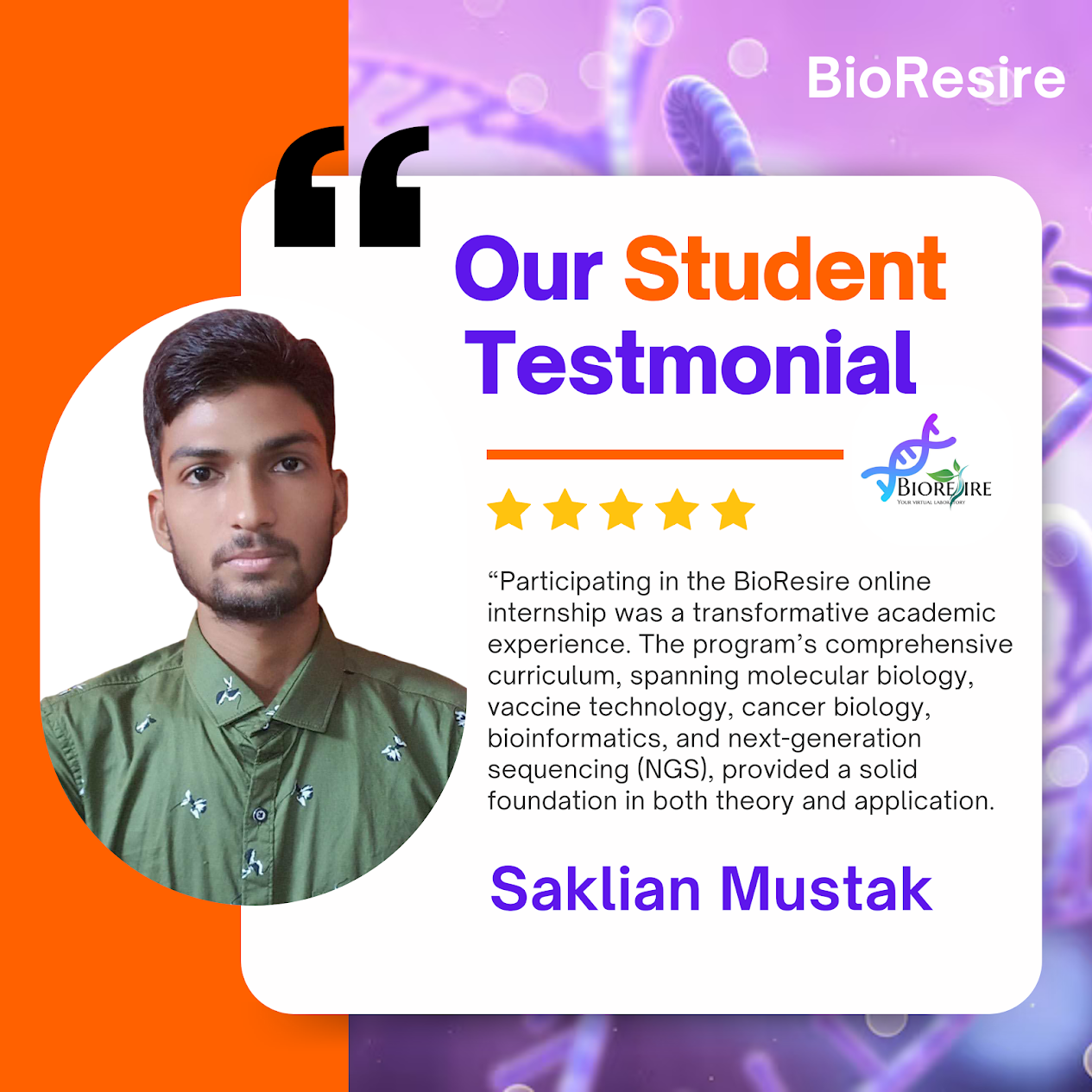 BioResire student testmonial6