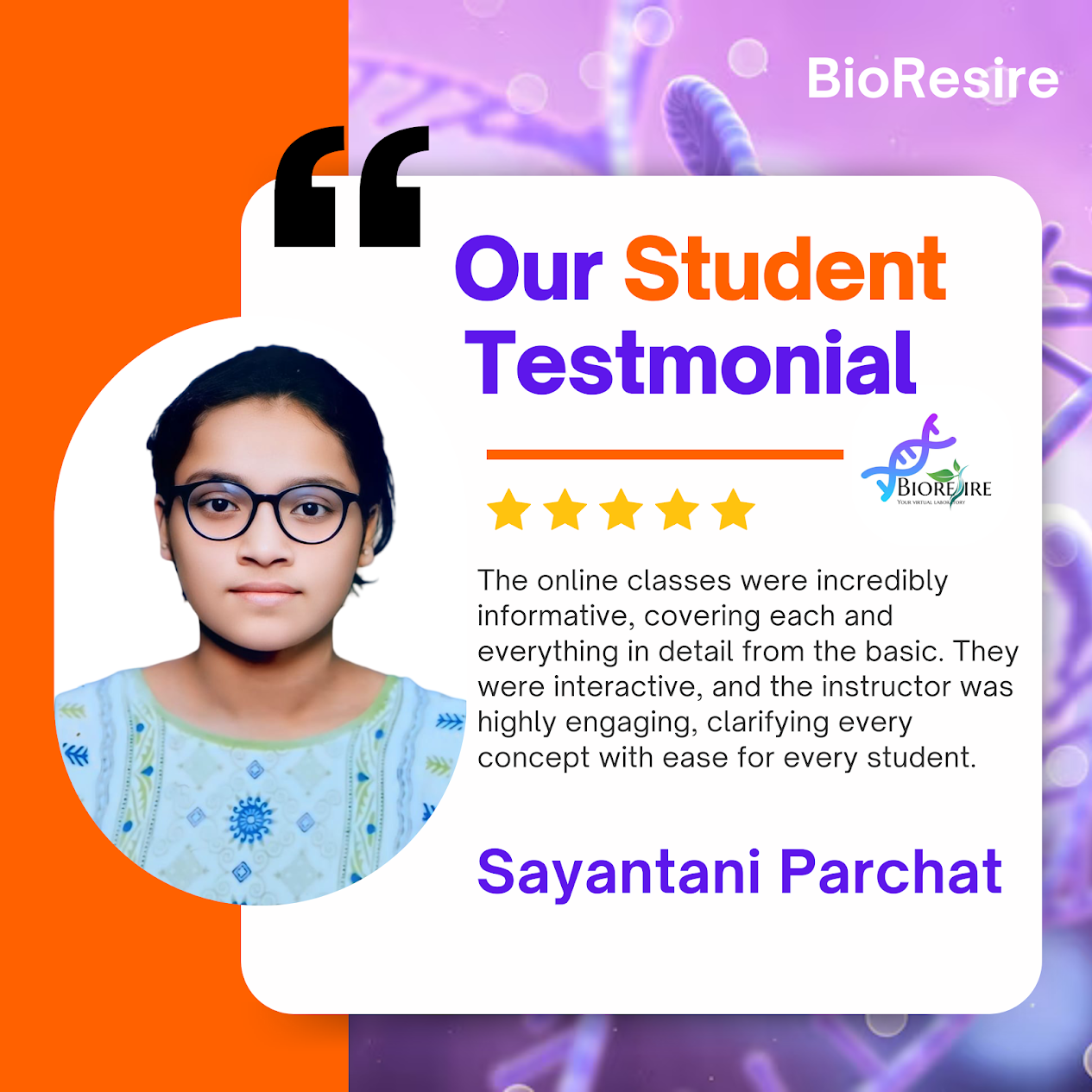 BioResire student testmonial9